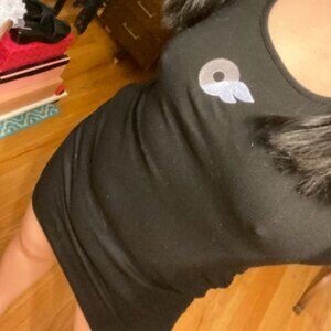 OF Solid Black Logo Dress Sleeveless Size M/L Gently Used